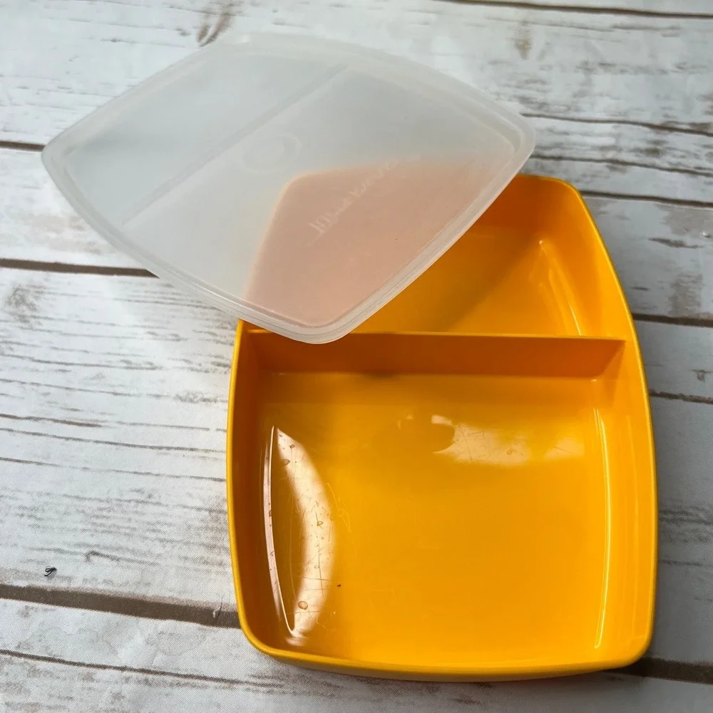 Tupperware Food Storage Container Set Red Yellow‎ Orange Vintage 3pc Mixed Size